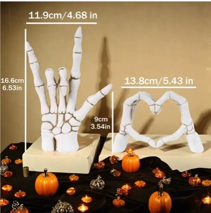 Skeleton Hand Heart Statue